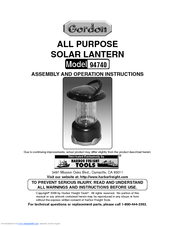 Harbor Freight Tools 94740 Assembly And Operation Instructions Manual
