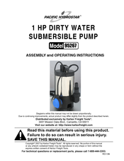Pacific hydrostar PACIFIC HYDROSTAR 95267 Assembly And Operating Instructions Manual