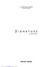 Harman-Kardon Signature Series Owner's Manual