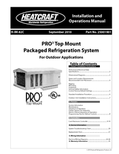 Heatcraft Refrigeration Products PRO TOP MOUNT H-IM-82C Installation And Operation Manual