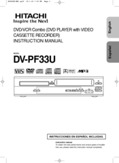 Hitachi DV-PF33U Instruction Manual