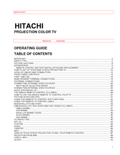Hitachi 50GX20B Operating Manual