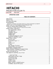 Hitachi 50EX12BA Operating Manual