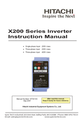 Hitachi X200 Series Instruction Manual