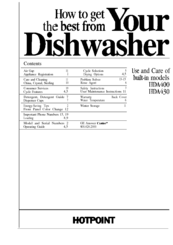Hotpoint HDA400 Use And Care Manual