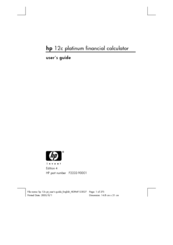 Hp 12C User Manual