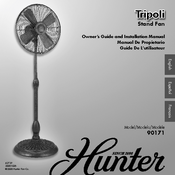 Hunter Tripoli 90171 Owner's Manual And Installation Manual