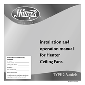 Hunter 23697 Installation And Operation Manual