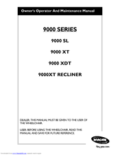 Invacare 9000 series Owner's Operator And Maintenance Manual