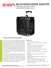 ION BLOCKROCKER AM/FM Datasheet