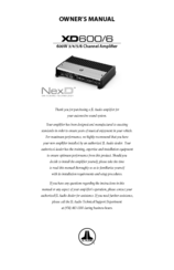 JL Audio NexD XD600/6 Owner's Manual