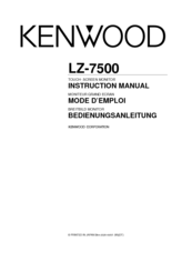 Kenwood LZ-7500 Instruction Manual