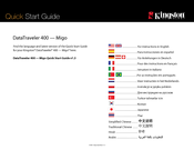 Kingston Technology DataTraveler 400 Migo Quick Start Manual