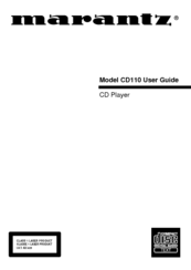 Marantz Duetto CD110 User Manual