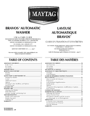 Maytag MVWB400VQ - 4.7 cu ft Bravos High Efficiency Washer Use & Care Manual