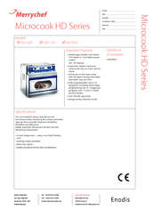 Merrychef Microcook HD1925 Datasheet