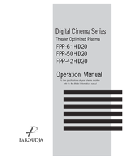 Faroudja FPP-42HD20 Operation Manual