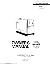Miller Trailblazer 22G Owner's Manual