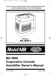 MoistAir MA 0800 Owner's Manual