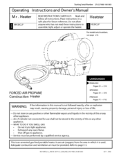 Mr. Heater HEATSTAR MH35CLP Operating Instructions Manual
