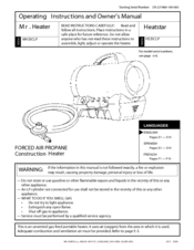 Mr. Heater HEATSTAR HS35CLP Operating Instructions Manual