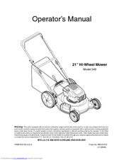 MTD 549 Series Operator's Manual