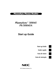 NEC PlasmaSync PX-50XM5A Startup Manual