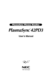 NEC PlasmaSync 42VP3A User Manual