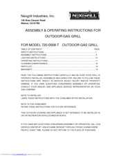 Nexgrill 720-0008-T Assembly And Operating Instructions Manual