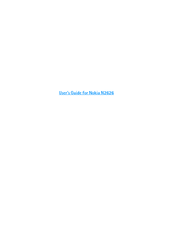 Nokia N2626 User Manual