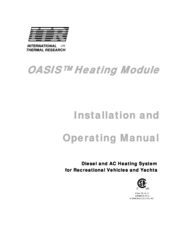 International Thermal Research Diesel and AC Heating System for Recreational Vehicles and Yachts Installation And Operating Manual