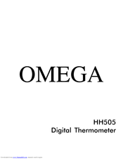 Omega HH505 Product Manual
