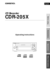 Onkyo CDR-205X Operating Instructions Manual