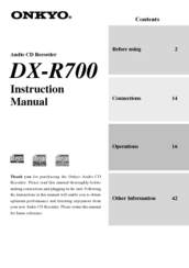 Onkyo DX-R700 Instruction Manual