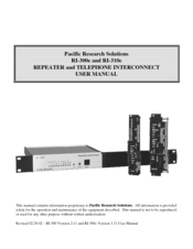 Pacific Research RI-310e User Manual