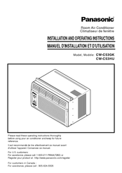 Panasonic CW-C53GK Installation And Operating Instructions Manual
