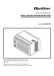 Quasar HQ-2051TH Installation And Operating Instructions Manual
