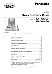 Panasonic KX-PW93CW Quick Reference Manual