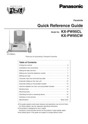 Panasonic KX-PW95CW Quick Reference Manual