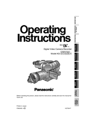 Panasonic AGDVC60 - DIGITAL VIDEO CAMCORDER Operating Instructions Manual