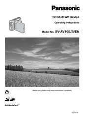 Panasonic SD MULTI AV SV-AV10E Operating Instructions Manual