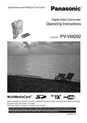 Panasonic PVVM202D - DIGITAL VIDEO CAMCOR Operating Instructions Manual