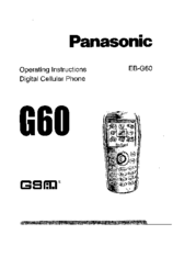 Panasonic EBG60 - CELL PHONE Operating Instructions Manual