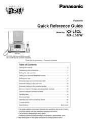 Panasonic KX-L5CL; KX-L5CW Quick Reference Manual