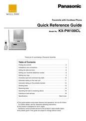 Panasonic KX-PW100CL Quick Reference Manual