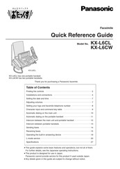 Panasonic KX-L6CL Quick Reference Manual