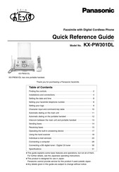 Panasonic KX-PW301DL Quick Reference Manual