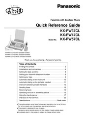 Panasonic KX-PW47CL Quick Reference Manual