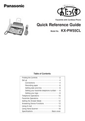 Panasonic KX-PW55CL Quick Reference Manual