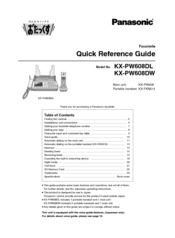 Panasonic KX-PW608 Quick Reference Manual